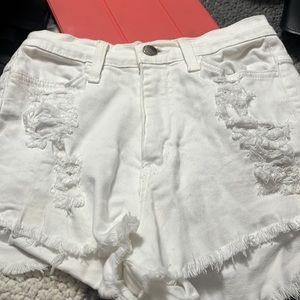 Women’s white cut off shorts